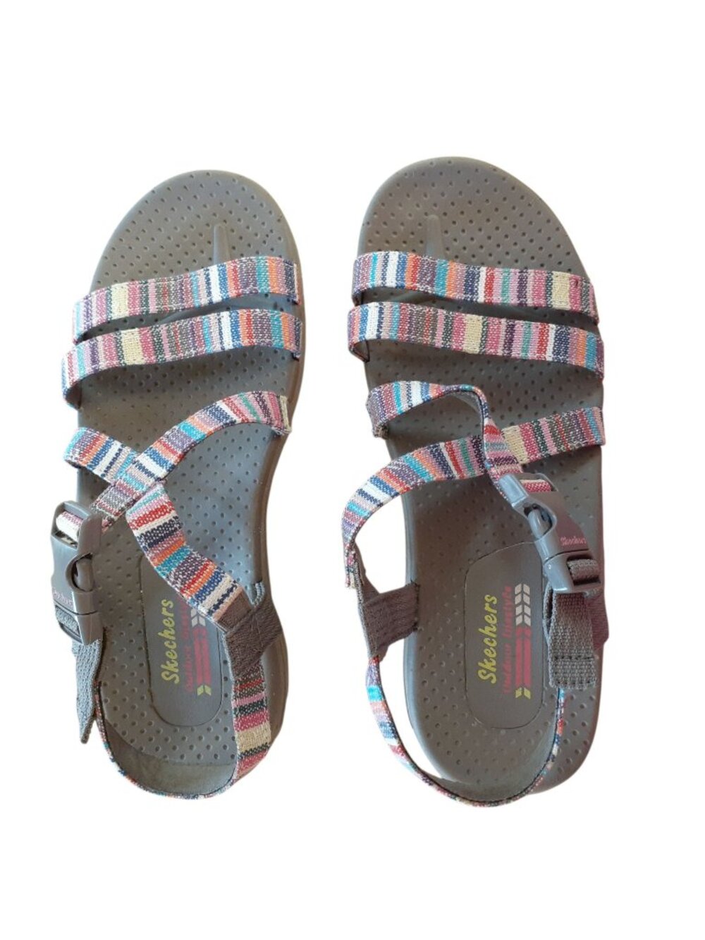 Skechers Womens Reggae Sew Me Slingback Sandals Size 6 Multicolor Boho Woven